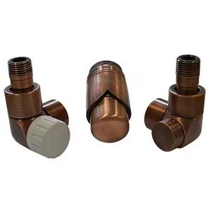 Комплект вентилей терморегулирующих осевых левых ½"н x ½"в медь античная Schlosser Lux 603700081 Комплект вентилей терморегулирующих осевых левых ½"н x ½"в медь античная Schlosser Lux 603700081, 1