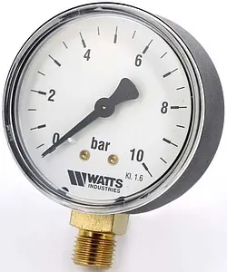 Манометр радиальный Watts MRP 63мм 10 бар ¼" 10007724 Манометр радиальный Watts MRP 63мм 10 бар ¼" 10007724, 1