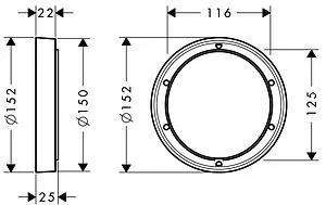 Удлинитель внешней части Hansgrohe хром 13597000 Удлинитель внешней части Hansgrohe хром 13597000, 2