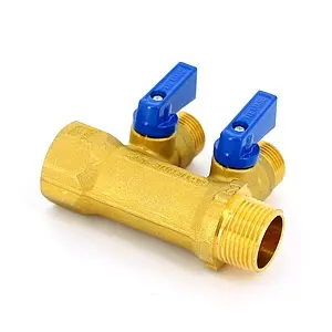 Коллектор запорный проходной 2 отвода ¾"в/н x ½"к Tiemme NINO 1820002 Коллектор запорный проходной 2 отвода ¾"в/н x ½"к Tiemme NINO 1820002, 4