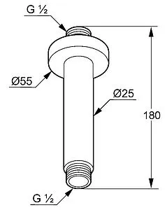 Держатель верхнего душа на потолок Kludi A-QA хром 6651505-00 Держатель верхнего душа на потолок Kludi A-QA хром 6651505-00, 2