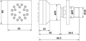 Душевая форсунка Aquatek хром AQ2098CR Душевая форсунка Aquatek хром AQ2098CR, 2