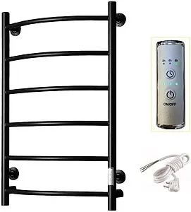 Полотенцесушитель электрический лесенка Тругор Пэк сп 5 80х50 черный матовый ВГП Полотенцесушитель электрический лесенка Тругор Пэк сп 5 80х50 черный матовый ВГП, 3