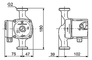 Насос циркуляционный Grundfos UPS 32-40 180 96281389 Насос циркуляционный Grundfos UPS 32-40 180 96281389, 2
