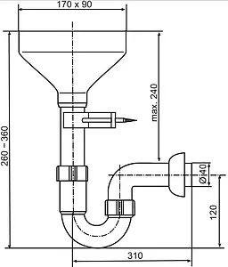 Сифон разрыв струи Sanit 31.303.00..0000 Сифон разрыв струи Sanit 31.303.00..0000, 2