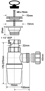 Сифон бутылочный для мойки Mc Alpine MRSK1-A Сифон бутылочный для мойки Mc Alpine MRSK1-A, 2