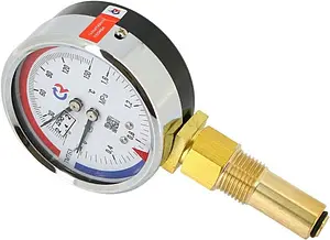 Термоманометр радиальный Росма ТМТБ-31Р.1 80мм 16 бар 150°С гильза 46мм ½" 00000002337 Термоманометр радиальный Росма ТМТБ-31Р.1 80мм 16 бар 150°С гильза 46мм ½" 00000002337, 1