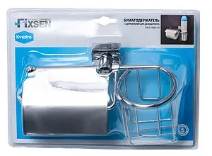 Держатель туалетной бумаги Fixsen Kvadro хром FX-61309+10 Держатель туалетной бумаги Fixsen Kvadro хром FX-61309+10, 2