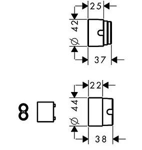 Набор удлинителей Hansgrohe 31971000 Набор удлинителей Hansgrohe 31971000, 2