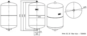 Гидроаккумулятор Reflex DE 25л 10 бар 7304000 Гидроаккумулятор Reflex DE 25л 10 бар 7304000, 2