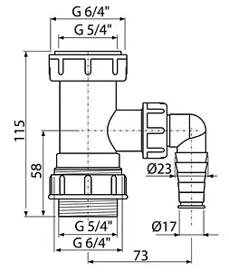 Вставка для сифона с адаптером для бытовой техники AlcaPlast A300 Вставка для сифона с адаптером для бытовой техники AlcaPlast A300, 2
