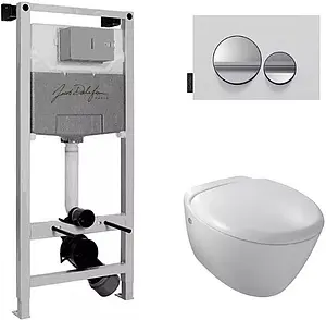 Комплект 5 в 1 Jacob Delafon Presquille E21743RU-00 с кнопкой E20859-CP-MTC хром глянцевый Комплект 5 в 1 Jacob Delafon Presquille E21743RU-00 с кнопкой E20859-CP-MTC хром глянцевый, 1