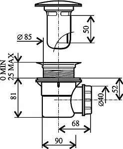 Сифон для душевого поддона Ravak Professional хром X01309 Сифон для душевого поддона Ravak Professional хром X01309, 2