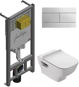 Комплект 5 в 1 Jacob Delafon Struktura E21741RU-00 с кнопкой E4316-CP хром глянцевый Комплект 5 в 1 Jacob Delafon Struktura E21741RU-00 с кнопкой E4316-CP хром глянцевый, 1