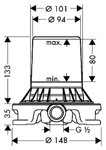 Скрытая часть напольного смесителя для ванны AXOR Starck 10452180 Скрытая часть напольного смесителя для ванны AXOR Starck 10452180, 3