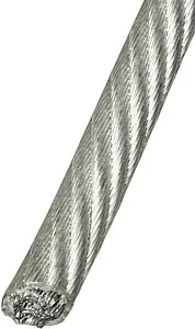 Трос стальной оцинкованный в ПВХ оболочке ¾мм (на отрез) DIN3055 Трос стальной оцинкованный в ПВХ оболочке ¾мм (на отрез) DIN3055, 1