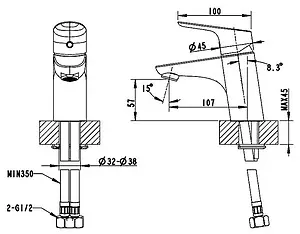 Смеситель для раковины Bravat Drop хром F14898C-1 Смеситель для раковины Bravat Drop хром F14898C-1, 2