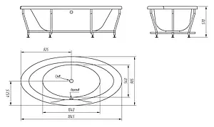 Ванна акриловая отдельностоящая BellRado Катрин 185x90 BR7011014-00 Ванна акриловая отдельностоящая BellRado Катрин 185x90 BR7011014-00, 4