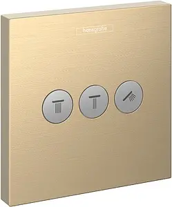 Вентиль переключающий на 3 потребителя Hansgrohe ShowerSelect шлифованная бронза 15764140 Вентиль переключающий на 3 потребителя Hansgrohe ShowerSelect шлифованная бронза 15764140, 1