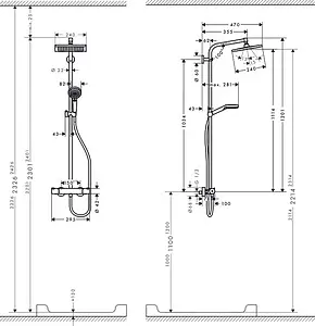 Душевая система с термостатом для душа Hansgrohe Crometta Е 240 1jet хром 27271000 Душевая система с термостатом для душа Hansgrohe Crometta Е 240 1jet хром 27271000, 5