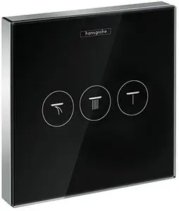 Вентиль переключающий на 3 потребителя Hansgrohe ShowerSelect Glass чёрный/хром 15736600 Вентиль переключающий на 3 потребителя Hansgrohe ShowerSelect Glass чёрный/хром 15736600, 1