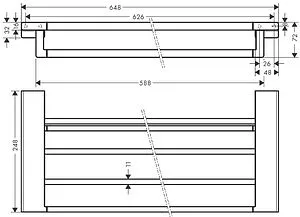 Полка для полотенец Hansgrohe AddStoris шлифованный чёрный хром 41751340 Полка для полотенец Hansgrohe AddStoris шлифованный чёрный хром 41751340, 2