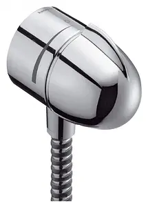Шланговое подключение с запорным вентилем Hansgrohe FixFit Stop хром 27452000 Шланговое подключение с запорным вентилем Hansgrohe FixFit Stop хром 27452000, 1