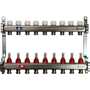 Группа коллекторная с расходомерами 9 отводов 1"в/в x ¾"ек Stout SMS 0917 000009 Группа коллекторная с расходомерами 9 отводов 1"в/в x ¾"ек Stout SMS 0917 000009, 1