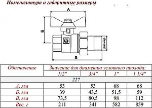 Кран шаровый с американкой 1"в x 1"н Valtec Base VT.227.N.06 Кран шаровый с американкой 1"в x 1"н Valtec Base VT.227.N.06, 2