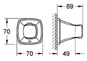 Держатель ручного душа Grohe Grandera хром/золото 27969IG0 Держатель ручного душа Grohe Grandera хром/золото 27969IG0, 2