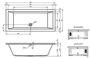 Ванна акриловая Riho LUSSO 180x80 B036001005 Ванна акриловая Riho LUSSO 180x80 B036001005, 5