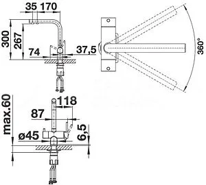 Смеситель для кухни с подключением к фильтру Blanco Fontas II хром 525137 Смеситель для кухни с подключением к фильтру Blanco Fontas II хром 525137, 2