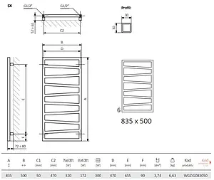 Полотенцесушитель электрический лесенка Terma Zigzag 835x500 белый WLZIG083050 K916E1Е8 Полотенцесушитель электрический лесенка Terma Zigzag 835x500 белый WLZIG083050 K916E1Е8, 2