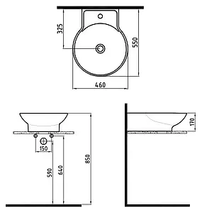 Раковина Bien Harmony 46 белый HRLG04601FD1W3000 Раковина Bien Harmony 46 белый HRLG04601FD1W3000, 2