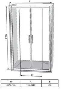 Дверь в нишу 1200мм прозрачное стекло Ravak 10° 10DP4-120 0ZKG0C00Z1 Дверь в нишу 1200мм прозрачное стекло Ravak 10° 10DP4-120 0ZKG0C00Z1, 2