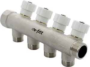 Коллектор регулирующий проходной 4 отвода ¾"в/н x ½"к Uni-fitt 400N3240 Коллектор регулирующий проходной 4 отвода ¾"в/н x ½"к Uni-fitt 400N3240, 5