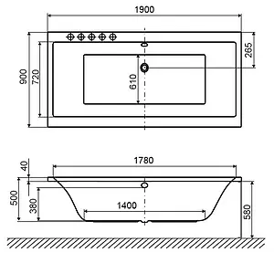 Ванна акриловая Excellent Pryzmat 190x90 WAEX.PRY19WH Ванна акриловая Excellent Pryzmat 190x90 WAEX.PRY19WH, 3
