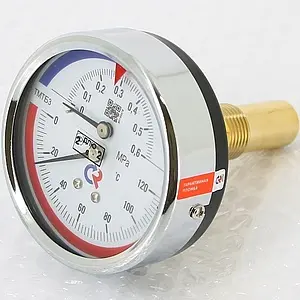 Термоманометр аксиальный Росма ТМТБ-31Т.1 80мм 6 бар 120°С гильза 46мм ½" 00000002290 Термоманометр аксиальный Росма ТМТБ-31Т.1 80мм 6 бар 120°С гильза 46мм ½" 00000002290, 5