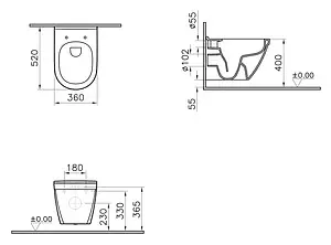 Унитаз подвесной безободковый VitrA S50 Rim-Ex белый 7740B003-0075 Унитаз подвесной безободковый VitrA S50 Rim-Ex белый 7740B003-0075, 2