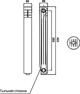 Радиатор алюминиевый 12 секций Global Iseo 350 IS035012 Радиатор алюминиевый 12 секций Global Iseo 350 IS035012, 4