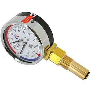 Термоманометр радиальный Росма ТМТБ-31Р.1 80мм 10 бар 120°С гильза 46мм ½" 00000002331 Термоманометр радиальный Росма ТМТБ-31Р.1 80мм 10 бар 120°С гильза 46мм ½" 00000002331, 1