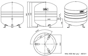Расширительный бак Reflex NG 50л 6 бар 8001011 Расширительный бак Reflex NG 50л 6 бар 8001011, 2