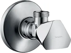 Кран шаровый угловой ½"н x ⅜"н хром Hansgrohe E 13902000 Кран шаровый угловой ½"н x ⅜"н хром Hansgrohe E 13902000, 1