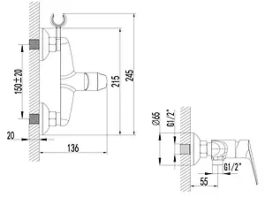 Смеситель для душа Lemark Partner хром LM6559C Смеситель для душа Lemark Partner хром LM6559C, 2