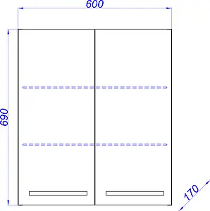 Шкаф двухстворчатый Aqwella Allegro 60 белый Agr.04.06 Шкаф двухстворчатый Aqwella Allegro 60 белый Agr.04.06, 2