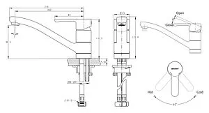 Смеситель для кухни Bravat Stream хром F73783C-2 Смеситель для кухни Bravat Stream хром F73783C-2, 2
