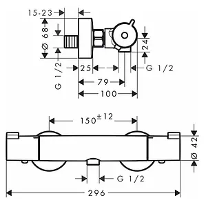 Термостат для душа Hansgrohe Ecostat 1001 CL хром 13211000 Термостат для душа Hansgrohe Ecostat 1001 CL хром 13211000, 2