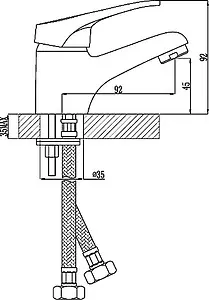 Смеситель для раковины Rossinka хром B35-11 Смеситель для раковины Rossinka хром B35-11, 2