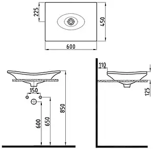 Раковина Bien Lotus 60 белый LTLU06001FD0W3000 Раковина Bien Lotus 60 белый LTLU06001FD0W3000, 2