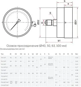 Манометр аксиальный Росма ТМ-510Т.00 100мм 6 бар ½" 00000000906 Манометр аксиальный Росма ТМ-510Т.00 100мм 6 бар ½" 00000000906, 2